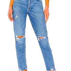 AGOLDE Jamie Classic High Rise Jeans Size 32 Distressed Ankle Button Fly